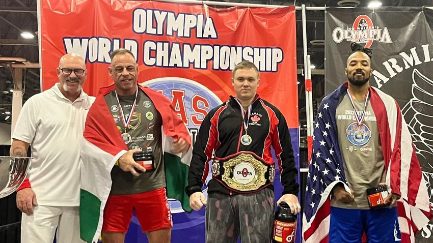 Tamas Deli won the bronze medal at Mr. Olympia in Las Vegas in the pole vault