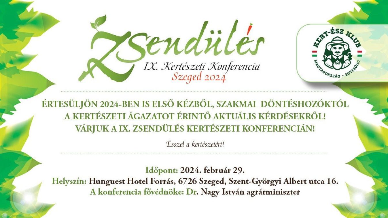 Vegyen részt a Zsendülés IX. Kertészeti Konferencián!