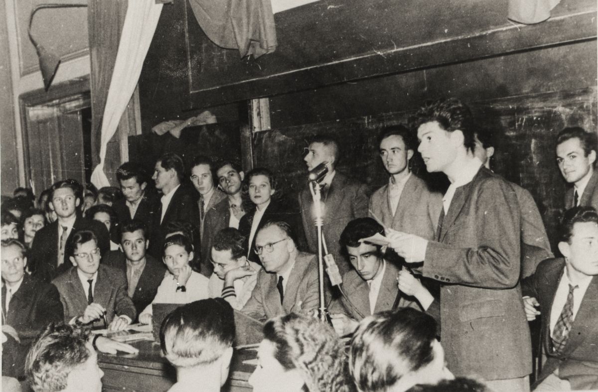 MEFESZ, Magyar Egyetemisták és Főiskolások Szövetsége, 1956, Szeged, bölcsész kar, Auditorium Maximum, történelmi emlékhely, 1956-os forradalom és szabadságharc, fotó Liebmann Béla 