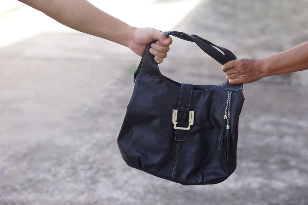 Thief,Hand,Snatching,The,Bag,From,Woman.,Concept,,Criminal,Pickpocket