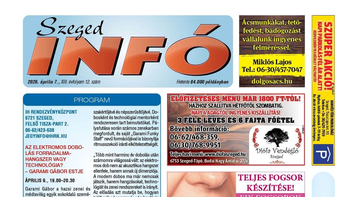 Szeged Infó 2026.04.07-i lapszáma