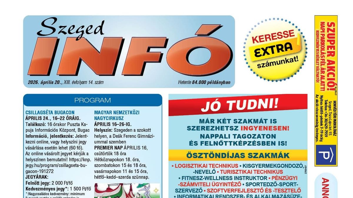 Szeged Infó 2026.04.20-i lapszáma