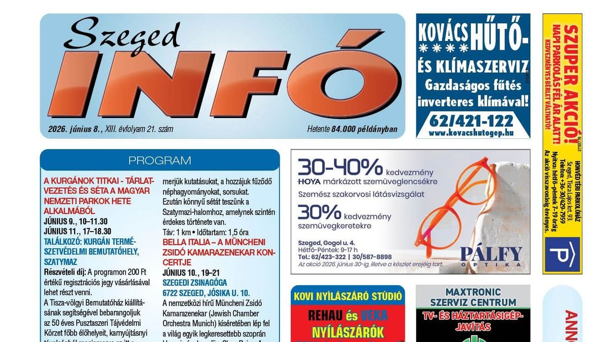Szeged Infó 2026.07.13-i lapszáma