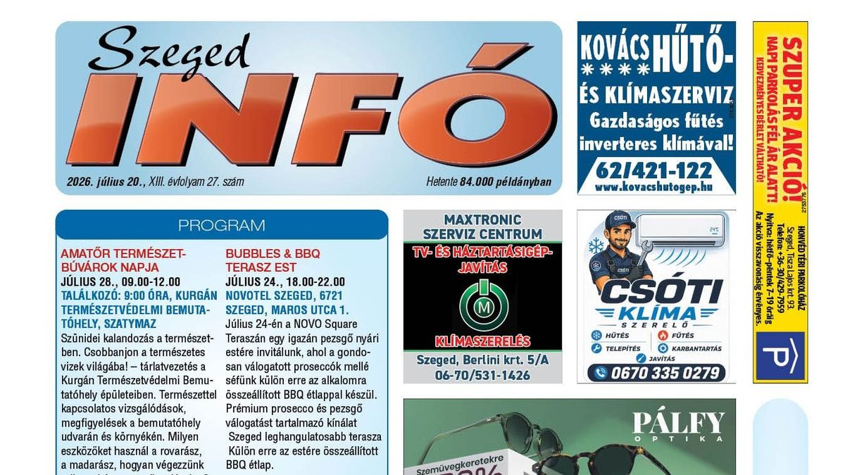Szeged Infó 2026.07.13-i lapszáma