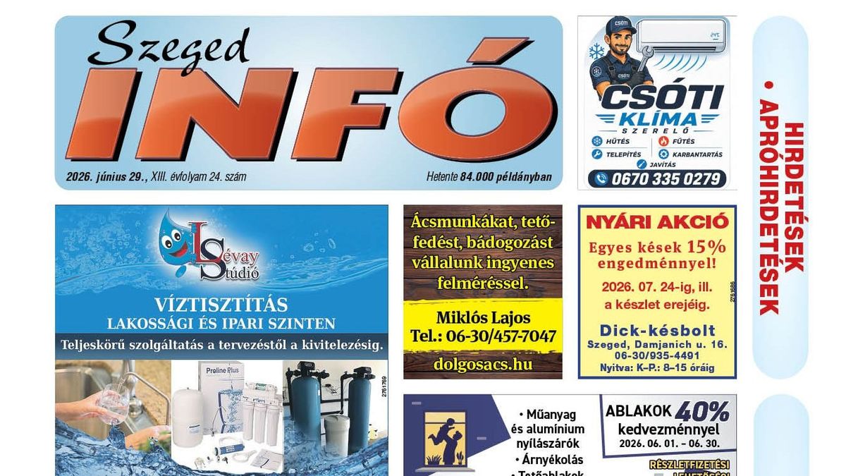 Szeged Infó 2026.06.29-i lapszáma